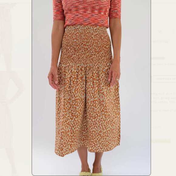 Kloke Echo Shirred Skirt - Rust - Picture 1 of 4